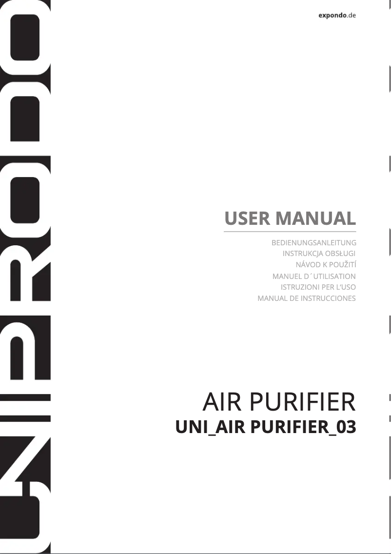Página 1 del manual Manual de usuario Uniprodo UNI_AIR PURIFIER_03