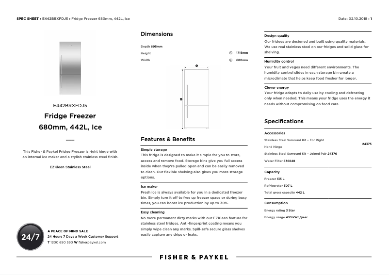 Imagen de la primera página del manual del dispositivo E442BRXFDJ5