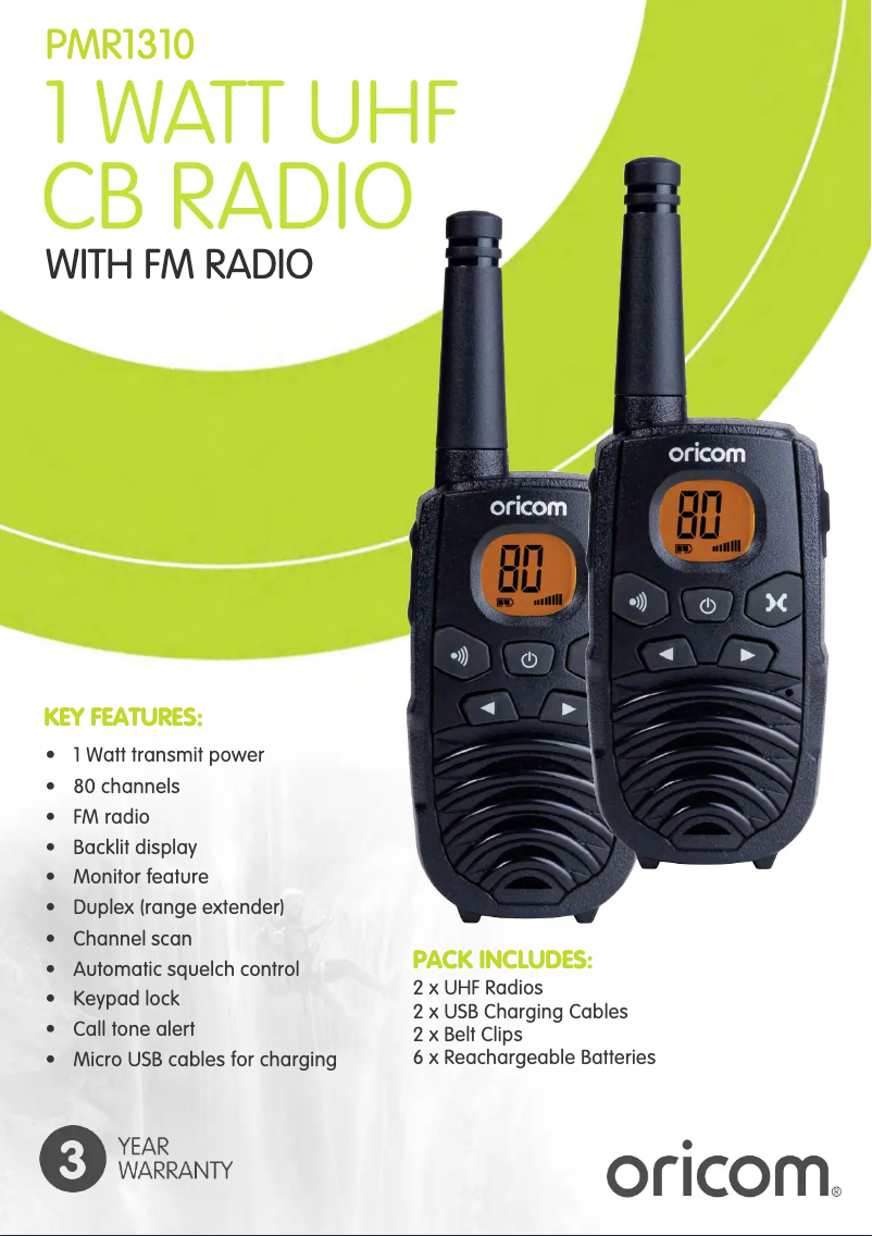 Página nº 1 - Ficha técnica Oricom PMR1310