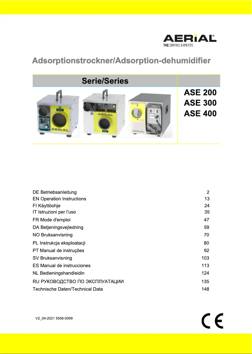 Imagen de la primera página del manual del dispositivo ASE 400