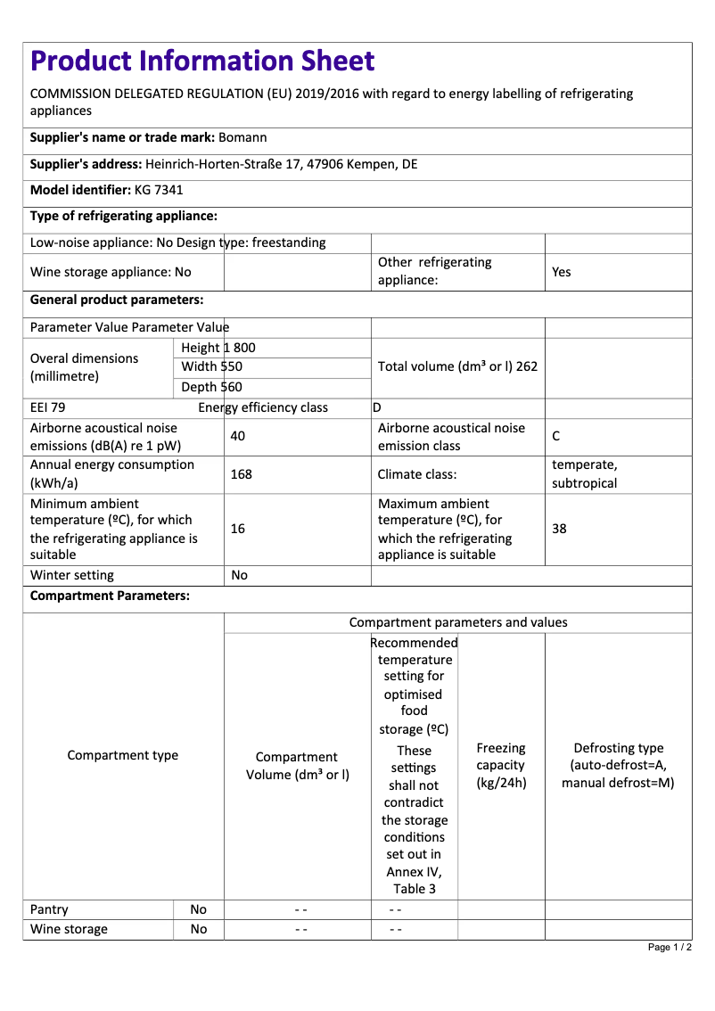Imagen de la primera página del manual del dispositivo KG 7341