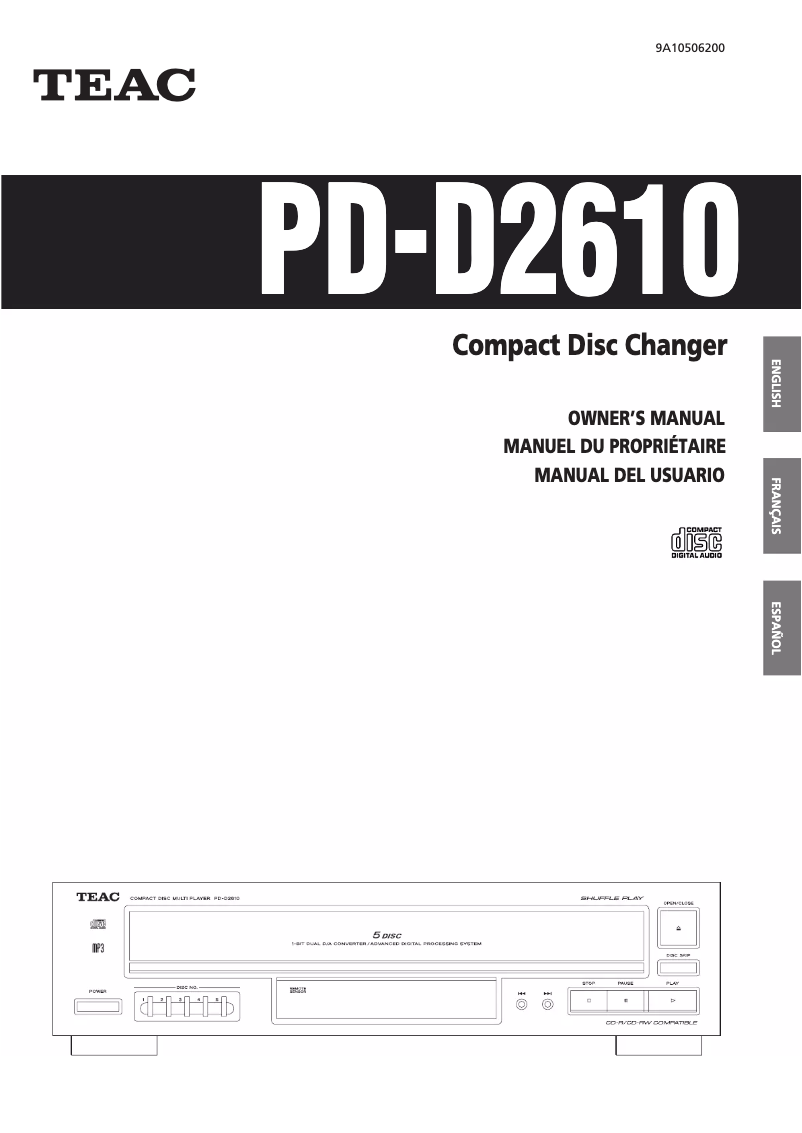 Imagen de la primera página del manual del dispositivo PD-D2610