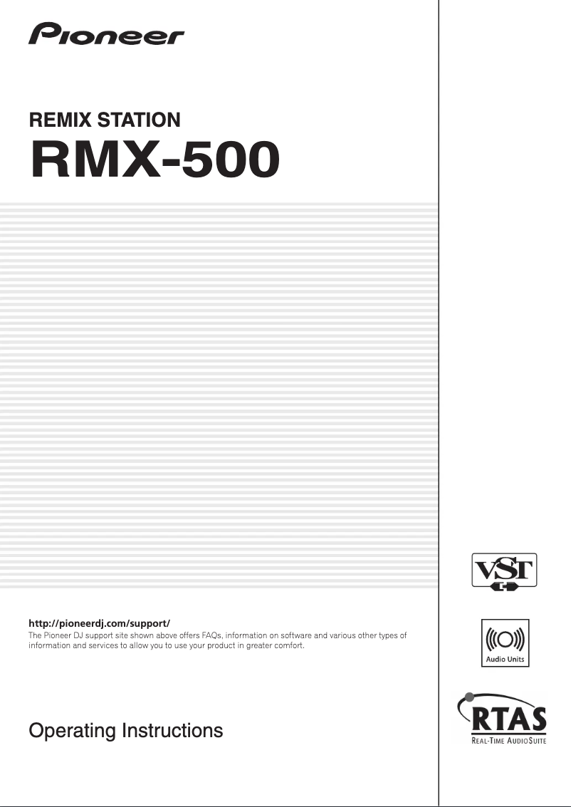 Imagen de la primera página del manual del dispositivo RMX-500