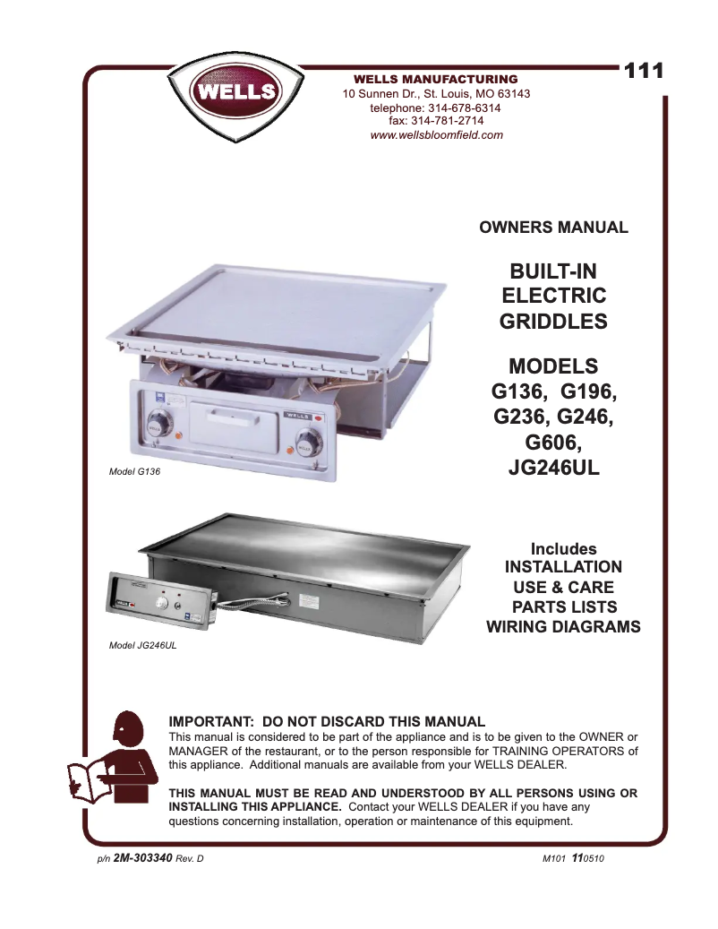 Página 1 del manual Manual de usuario Wells G136