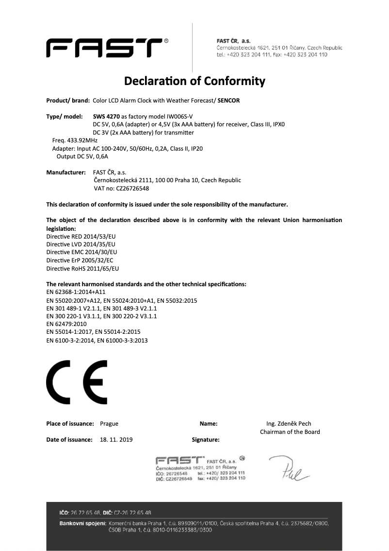 Página 1 del manual Manual de usuario Sencor SWS 4270