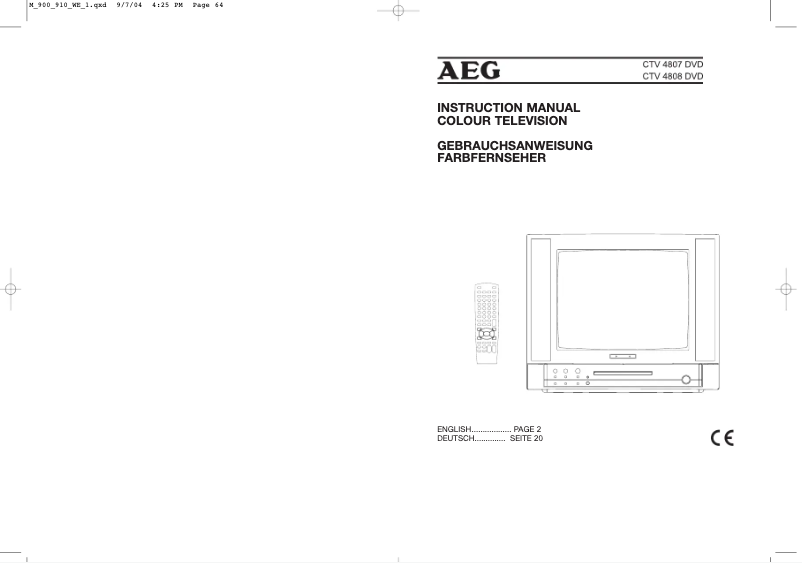 Página 1 del manual Manual de usuario AEG CTV 4807