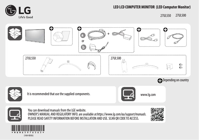 Página nº 1 - Ficha técnica LG 27UL500
