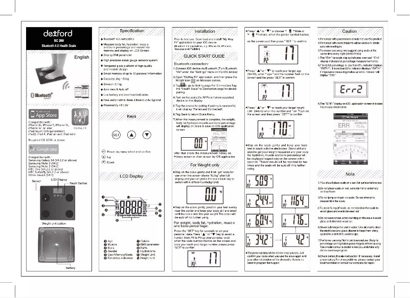 Imagen de la primera página del manual del dispositivo SC 200