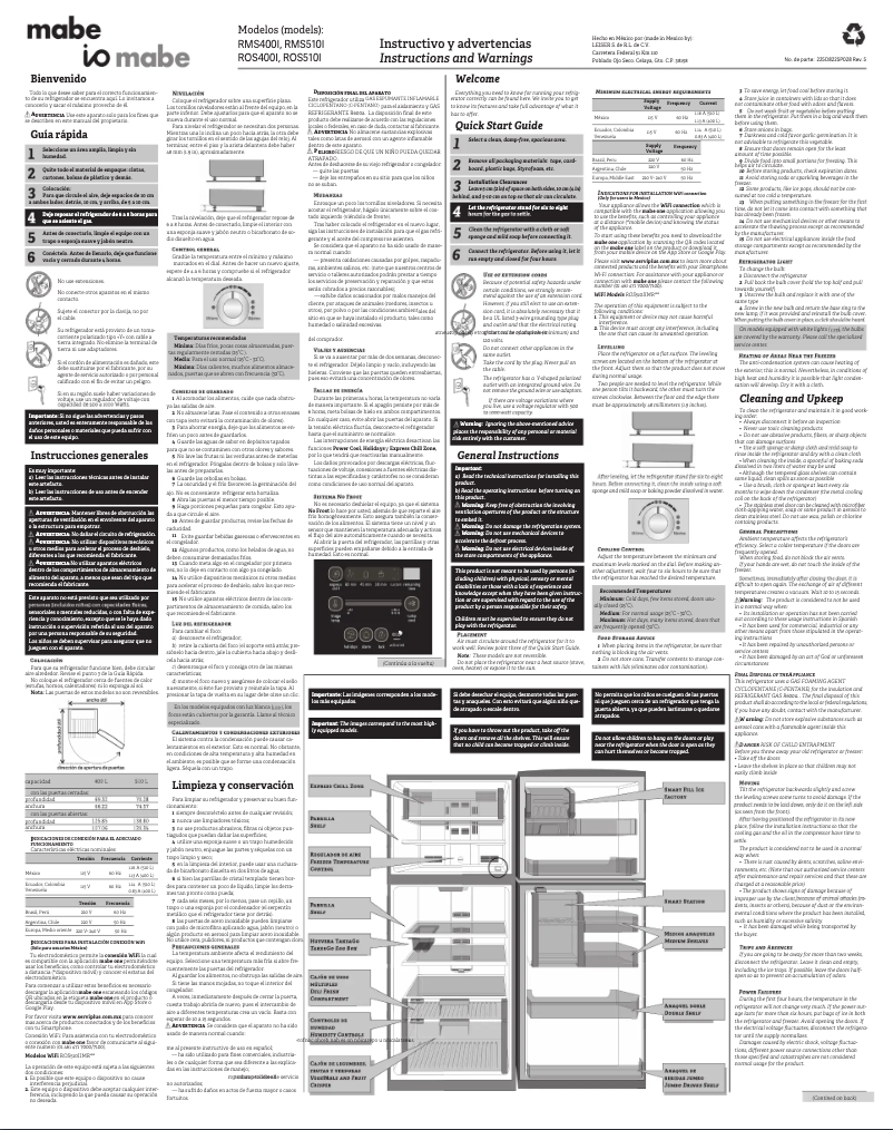 Imagen de la primera página del manual del dispositivo RMS400IXMRE0