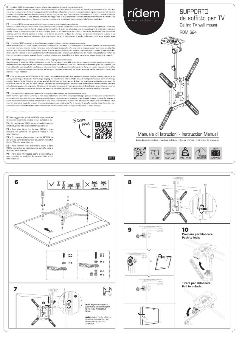 Imagen de la primera página del manual del dispositivo RDM S24