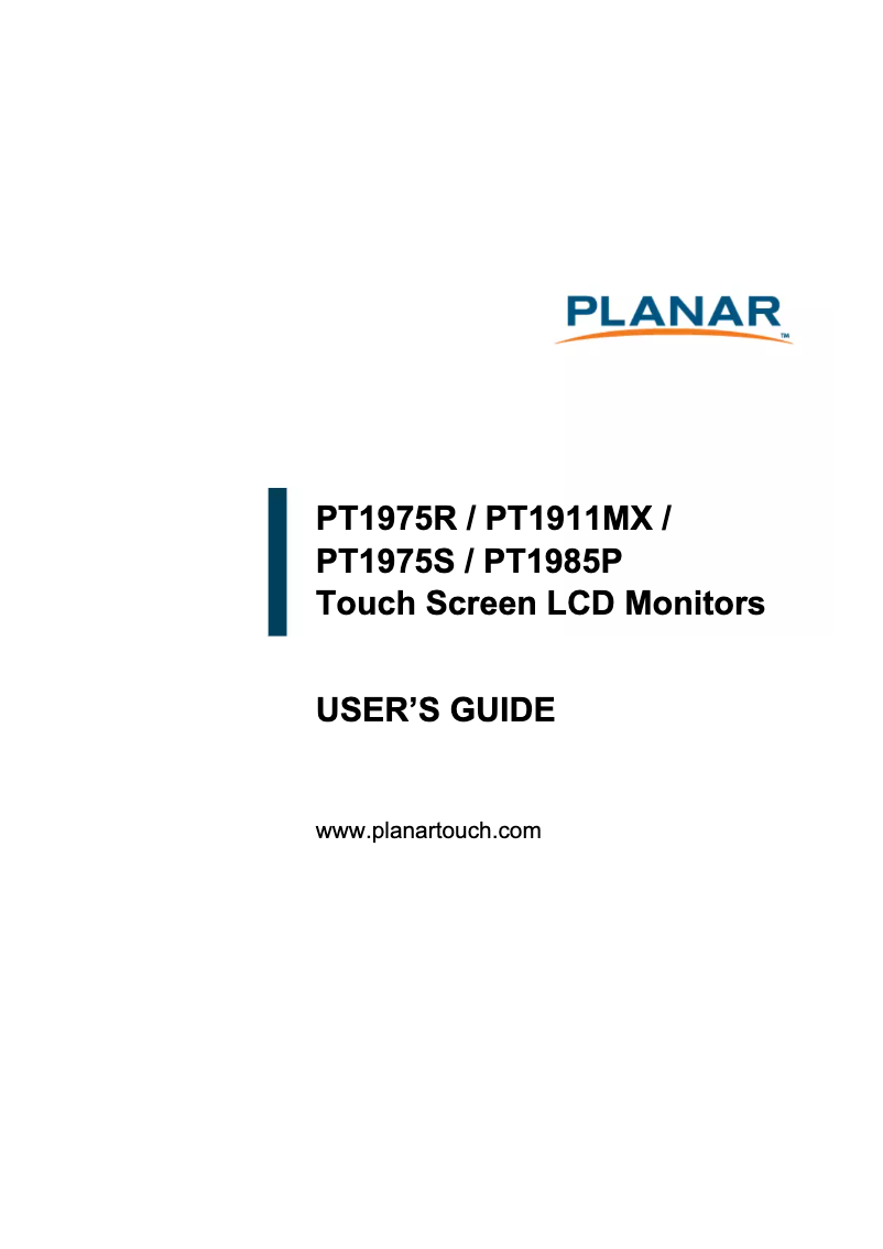 Página 1 del manual Manual de usuario Planar PT1985P