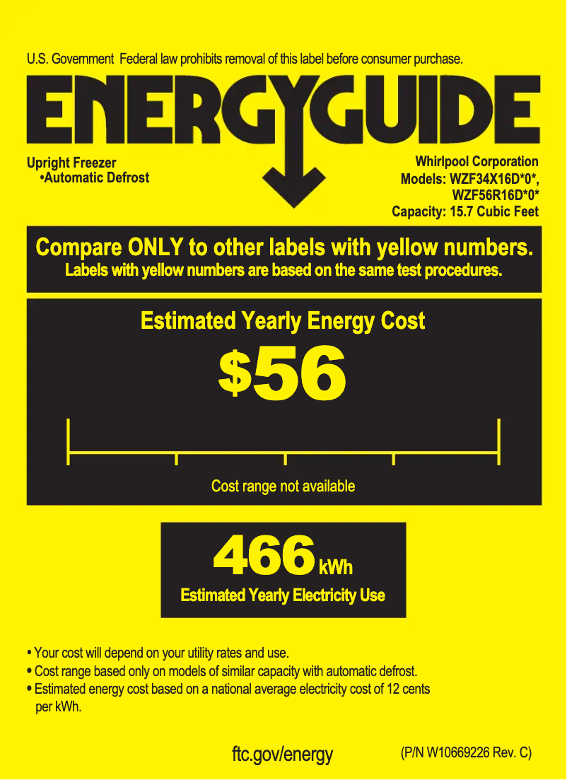 Página 1 del manual Etiqueta energética Whirlpool WZF56R16DW