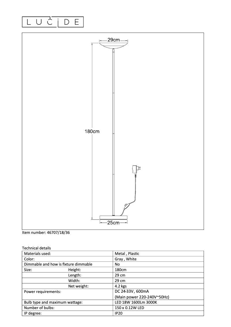 Imagen de la primera página del manual del dispositivo Ziggy led 46707/18/36