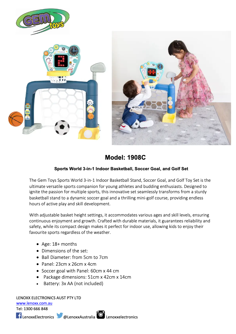 Imagen de la primera página del manual del dispositivo 1908C