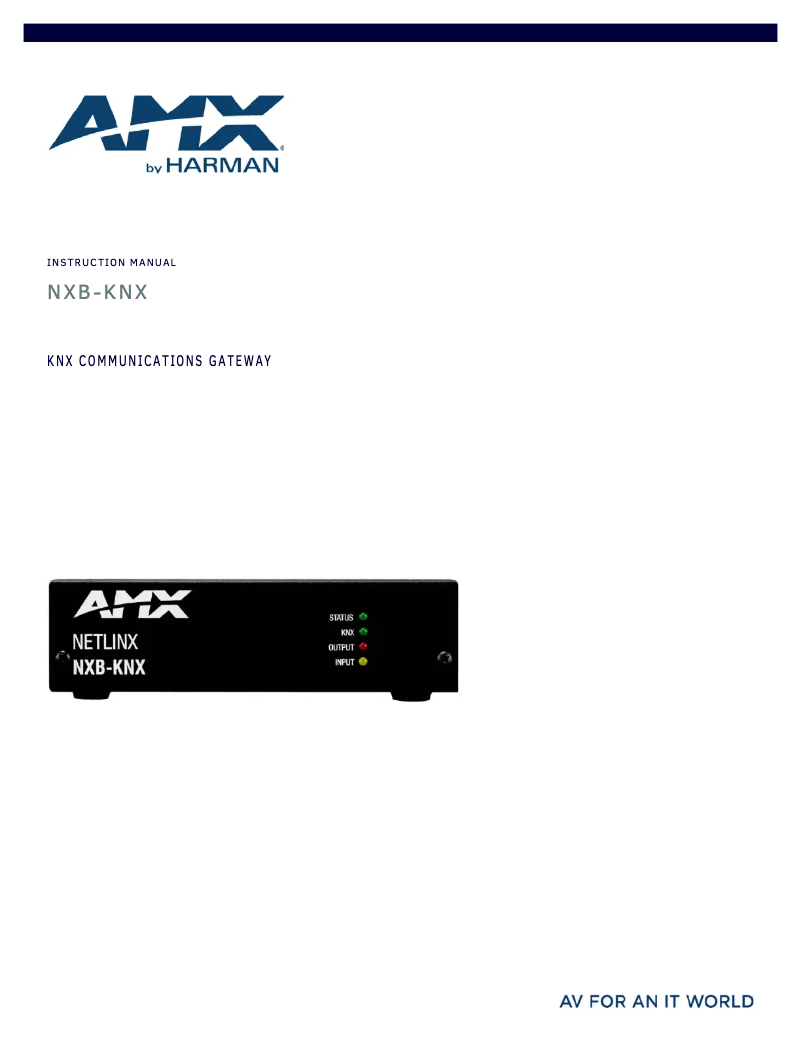 Página 1 del manual Manual de usuario AMX NXB-KNX