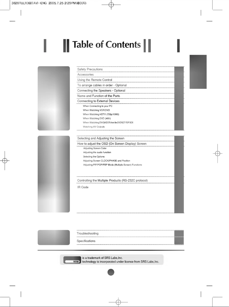 Imagen de la primera página del manual del dispositivo L3200AFK