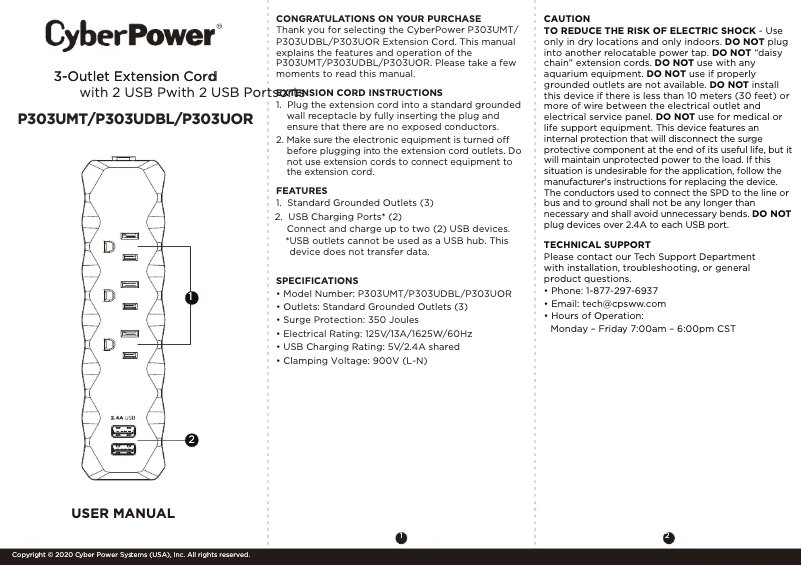 Imagen de la primera página del manual del dispositivo P303UDBL