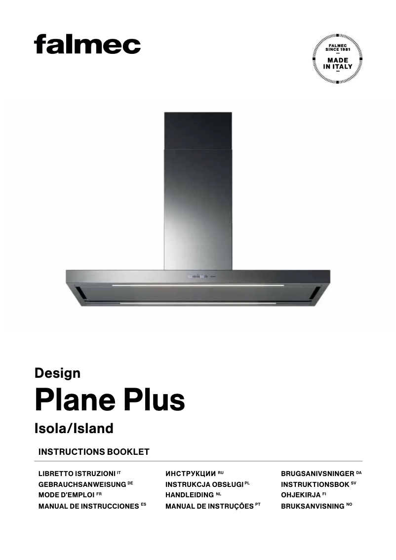 Página 1 del manual Manual de usuario Falmec Plane Plus