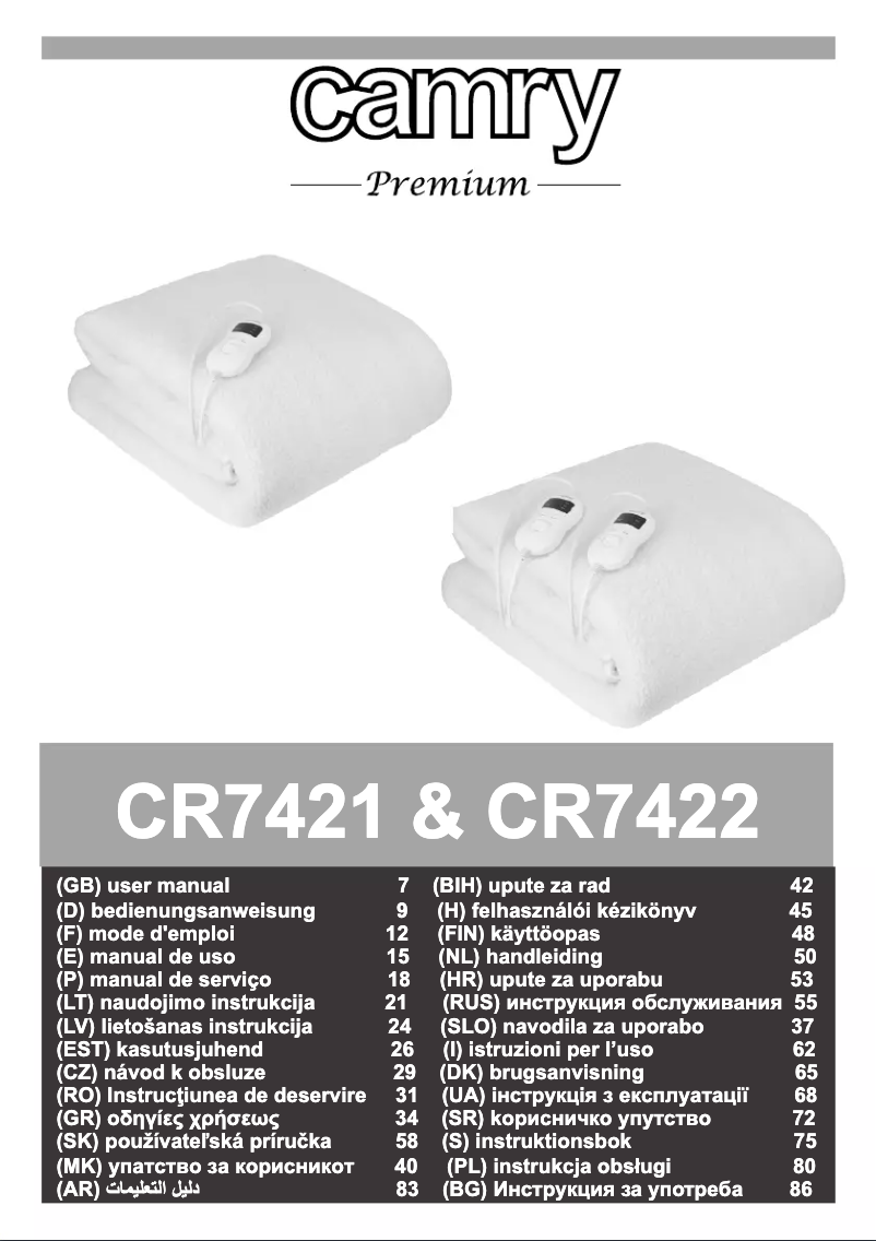Página 1 del manual Manual de usuario Camry CR 7422