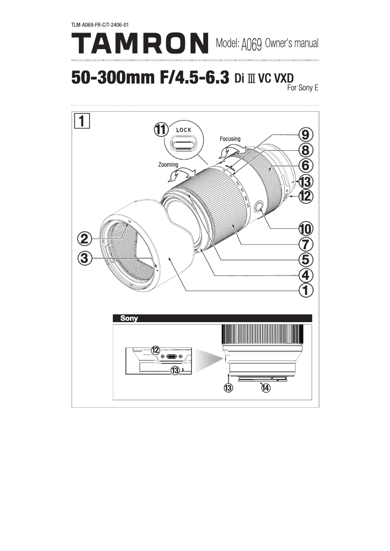 Imagen de la primera página del manual del dispositivo 50-300mm F/4.5-6.3 Di III VC VXD