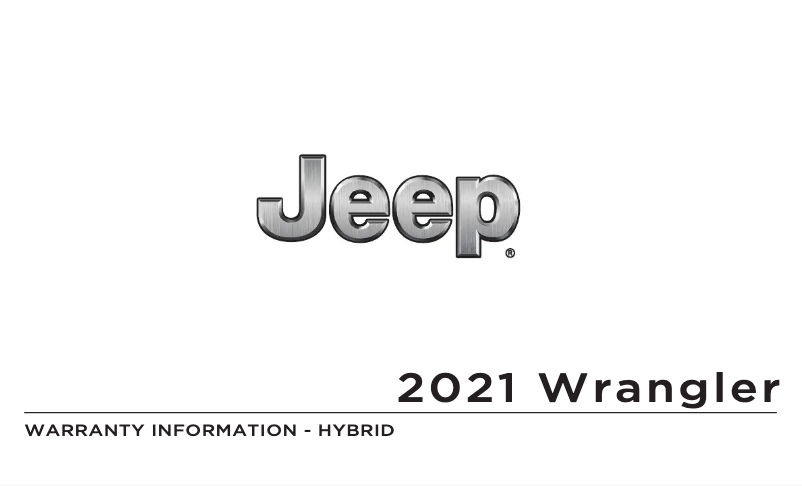 Página 1 del manual Información de garantía Jeep Wrangler 4xe (2021)