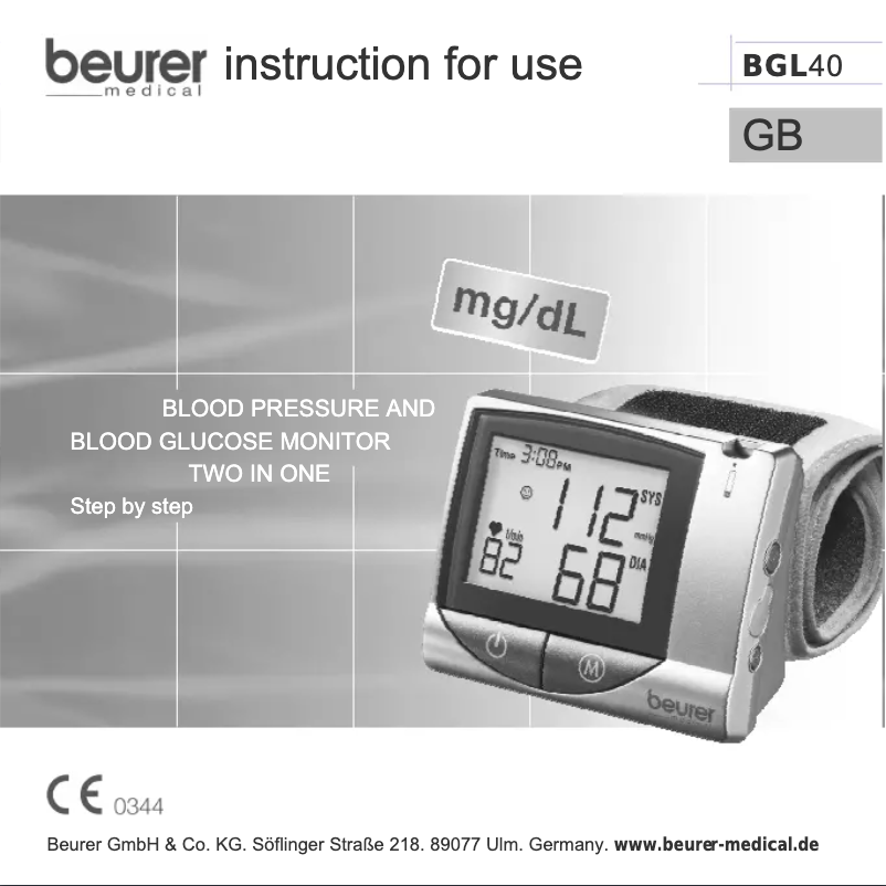 Imagen de la primera página del manual del dispositivo BGL40