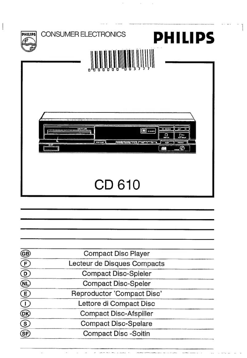 Imagen de la primera página del manual del dispositivo CD610