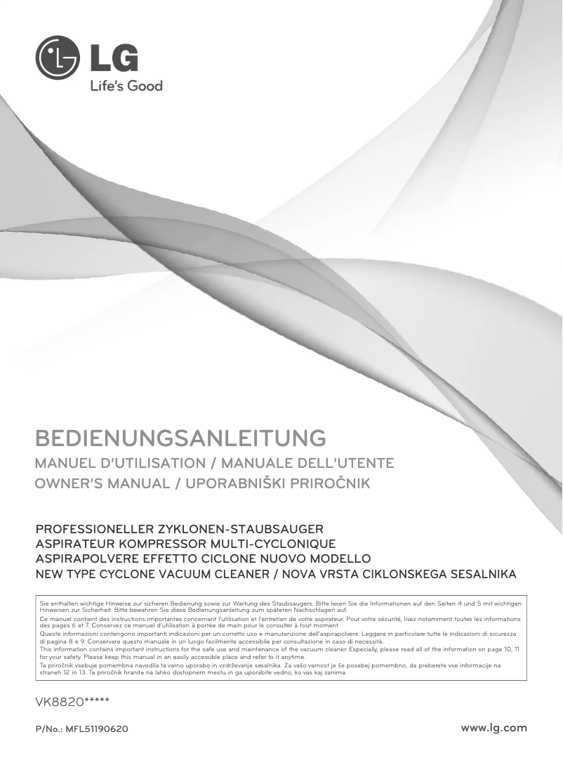 Imagen de la primera página del manual del dispositivo VK8820NHAQ