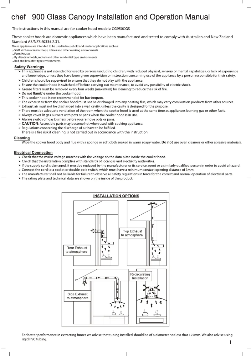 Página 1 del manual Manual de usuario Chef CG950CGS