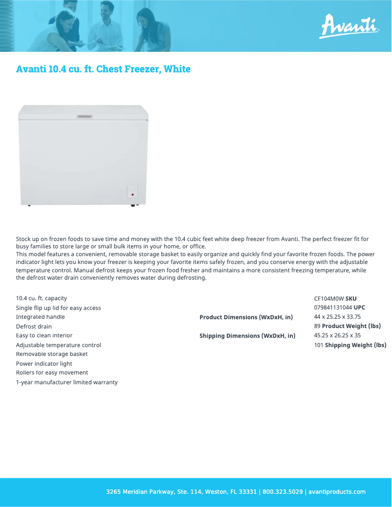 Imagen de la primera página del manual del dispositivo CF104M0W