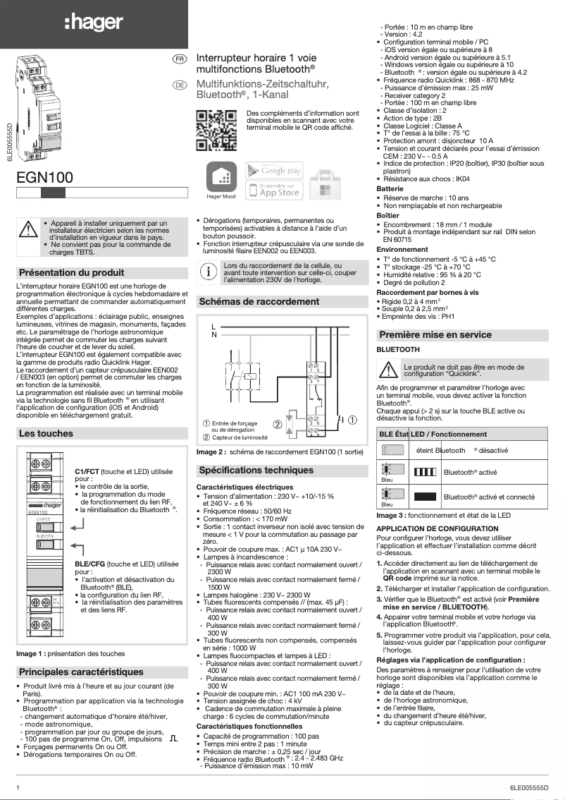 Página 1 del manual Manual de usuario Hager EGK101