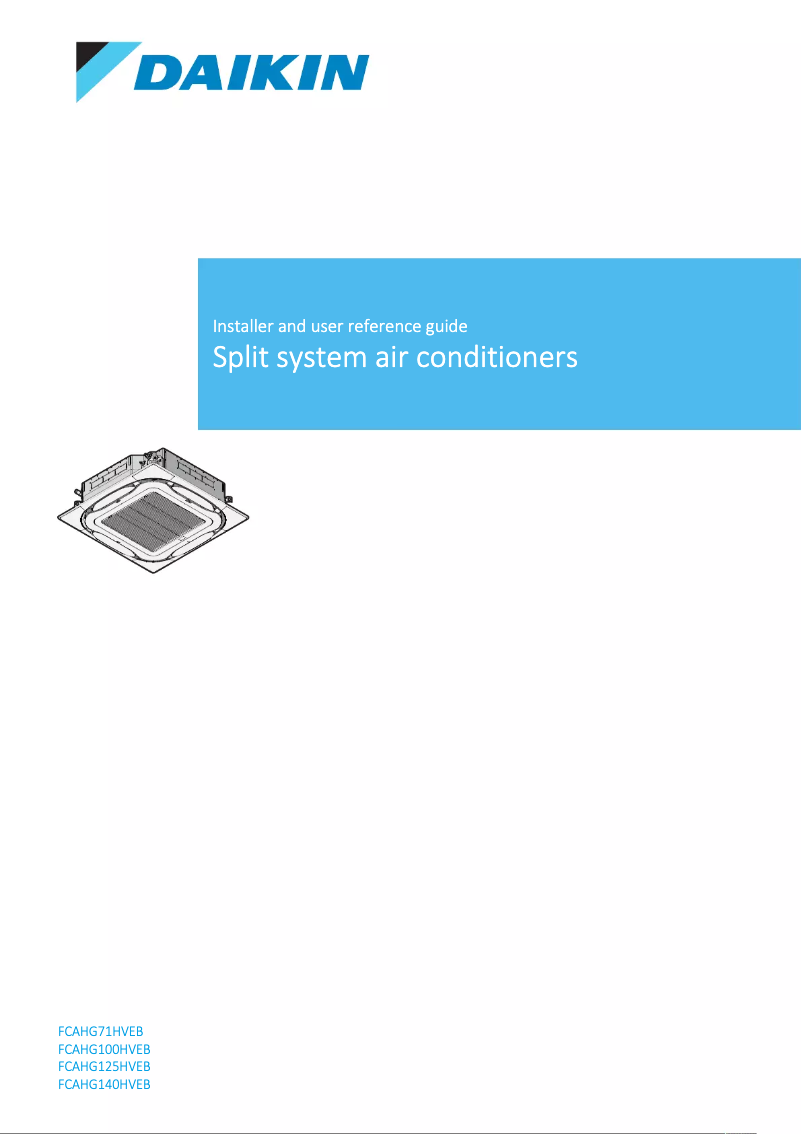 Imagen de la primera página del manual del dispositivo FCAHG140HVEB