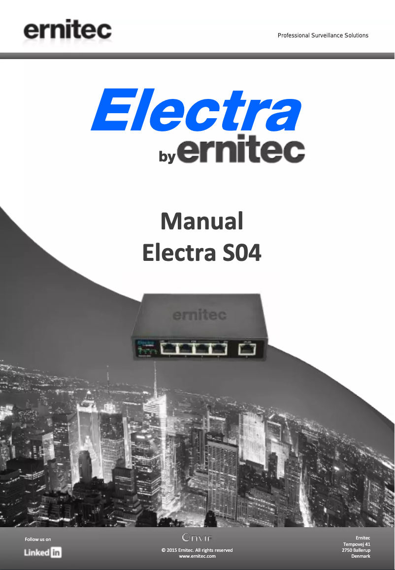Imagen de la primera página del manual del dispositivo ELECTRA-S-04