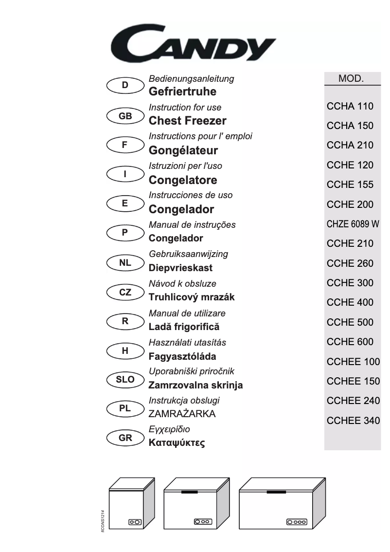 Imagen de la primera página del manual del dispositivo CCHE 210