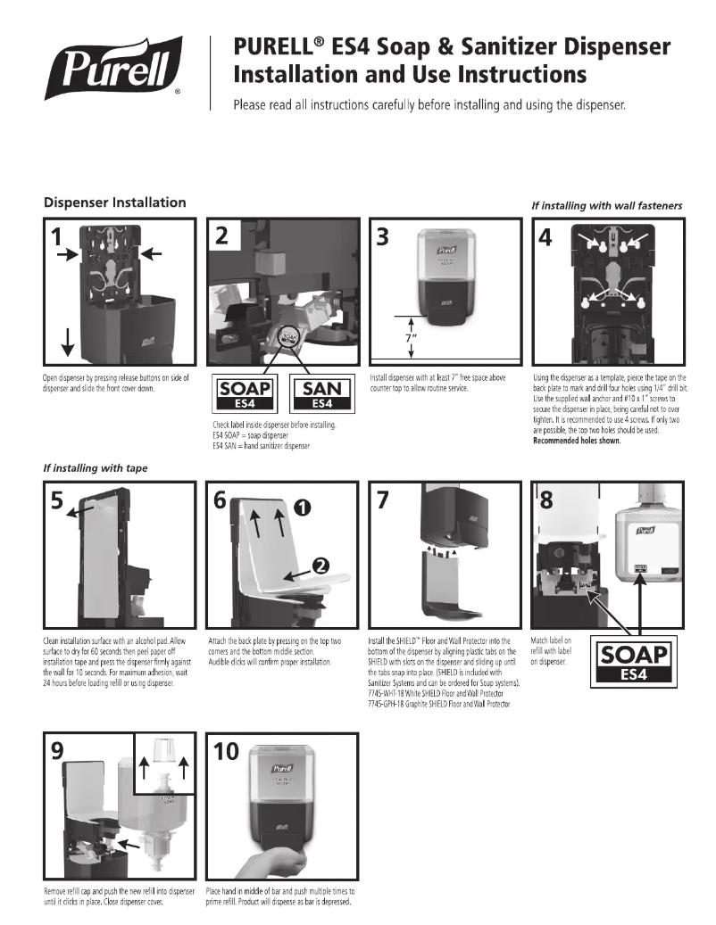 Imagen de la primera página del manual del dispositivo Healthy Soap ES4