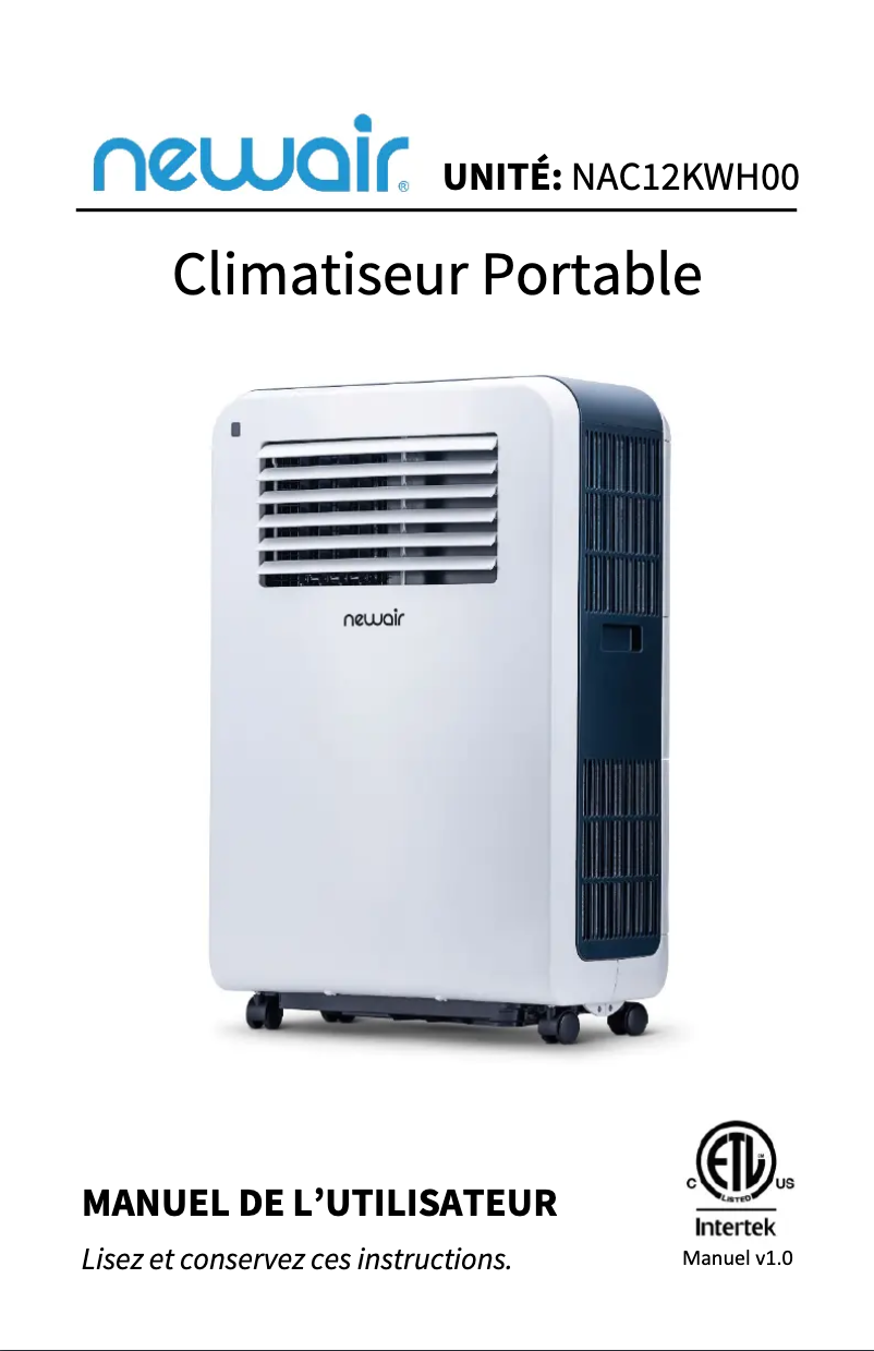 Página 1 del manual Manual de usuario NewAir AC-12200E
