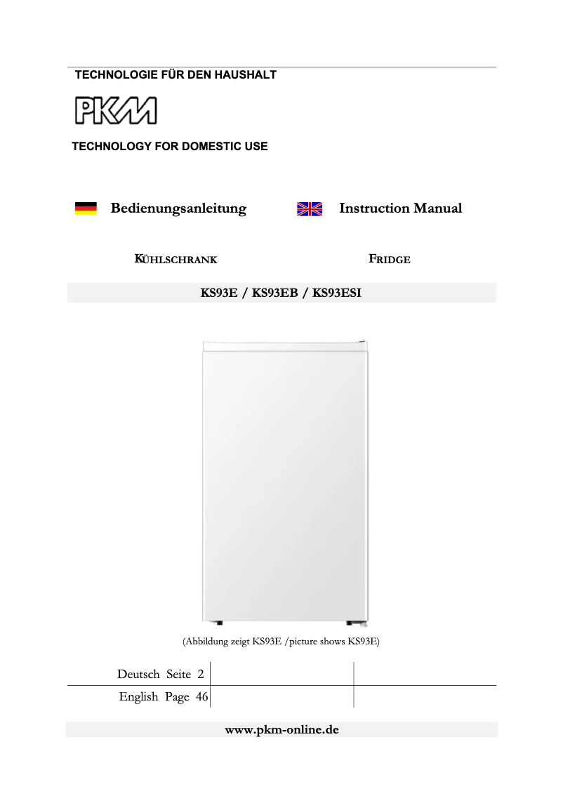 Imagen de la primera página del manual del dispositivo KS93E