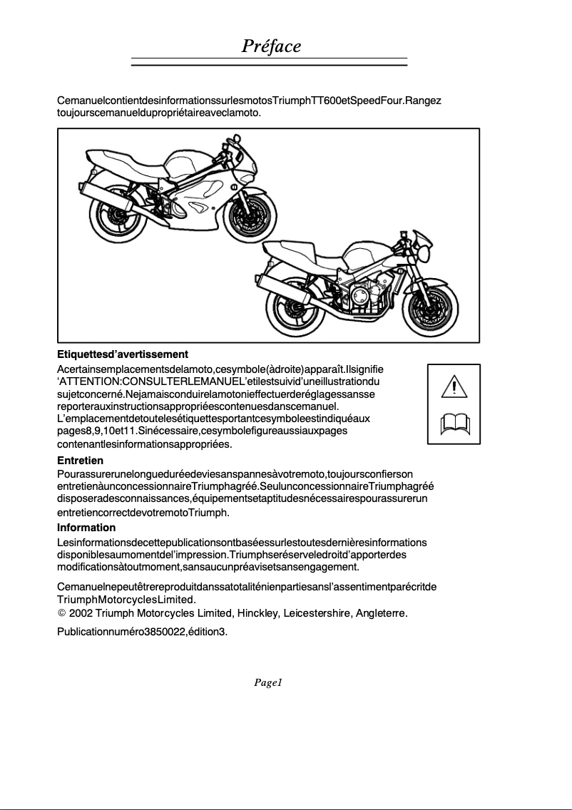 Imagen de la primera página del manual del dispositivo Speed Four (2005)