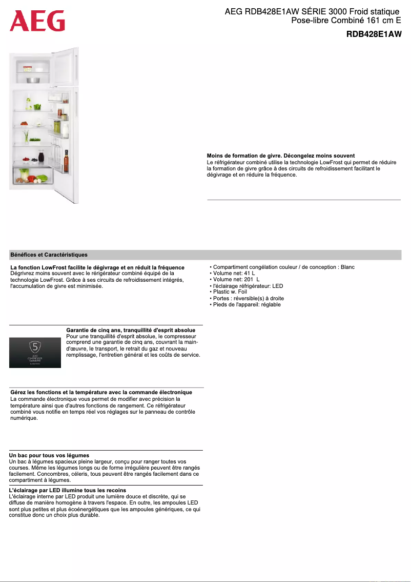 Imagen de la primera página del manual del dispositivo RDB428E1AW