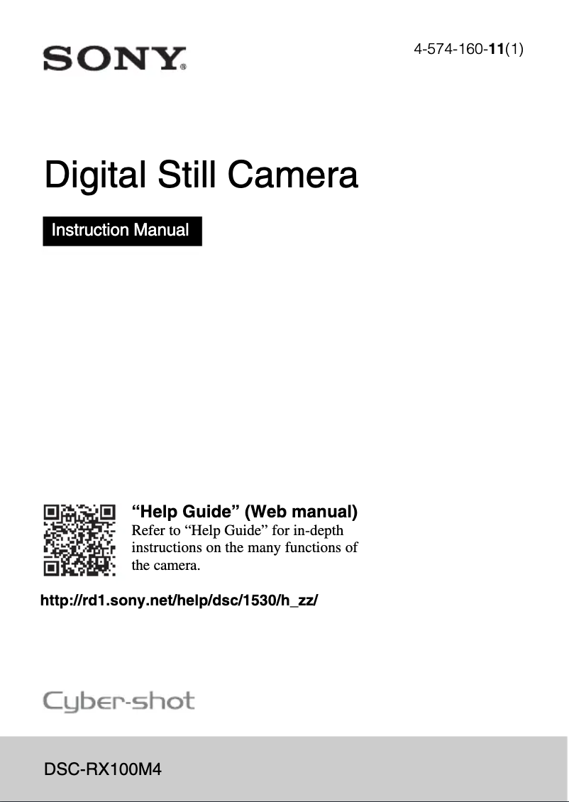 Imagen de la primera página del manual del dispositivo Cybershot DSC-RX100 IV