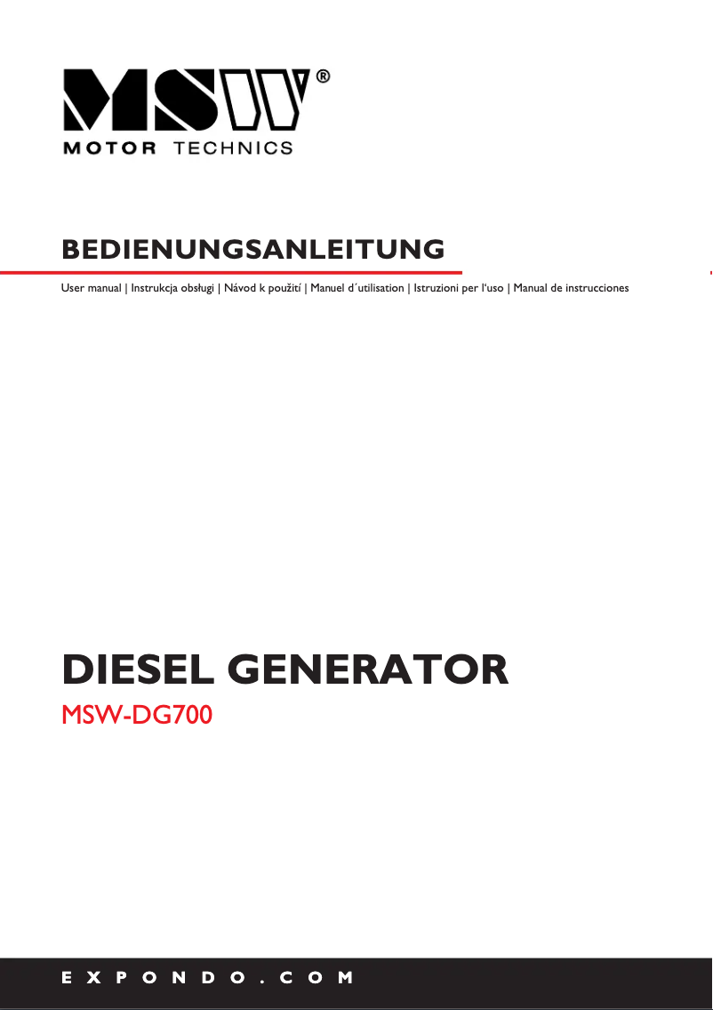 Página 1 del manual Manual de usuario MSW MSW-DG700