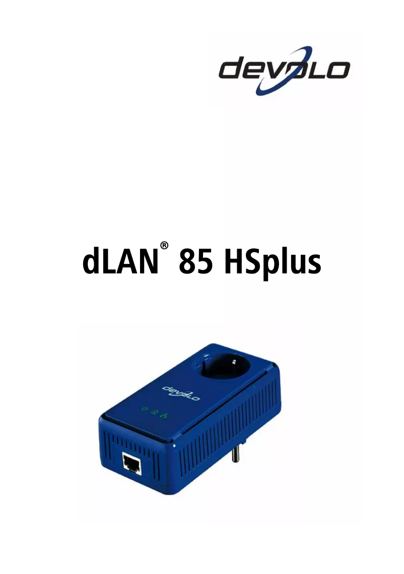 Página 1 del manual Manual de usuario Devolo dLAN 85 HSplus
