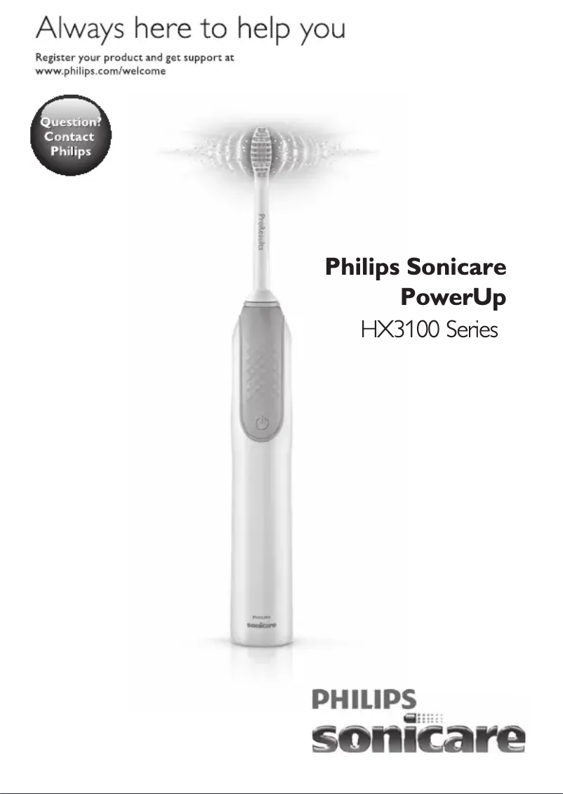 Imagen de la primera página del manual del dispositivo Sonicare PowerUp HX3120