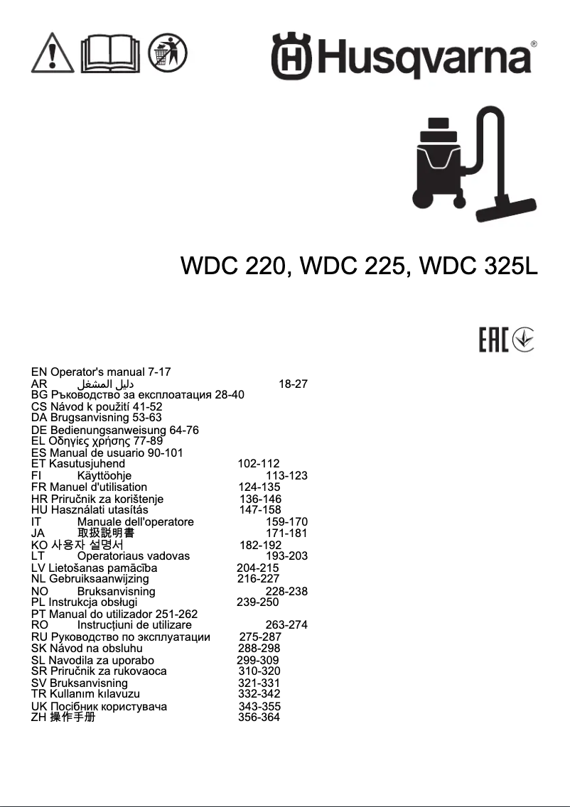 Página nº 1 - Manual de usuario Husqvarna WDC 225