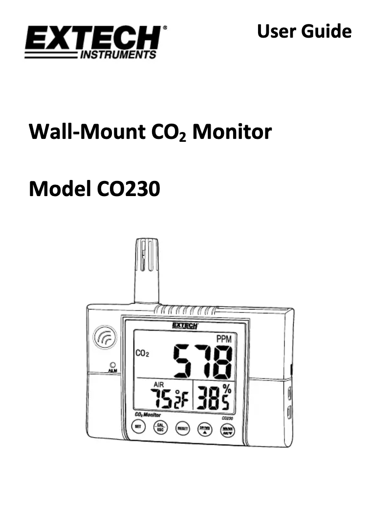 Página 1 del manual Manual de usuario Extech CO230