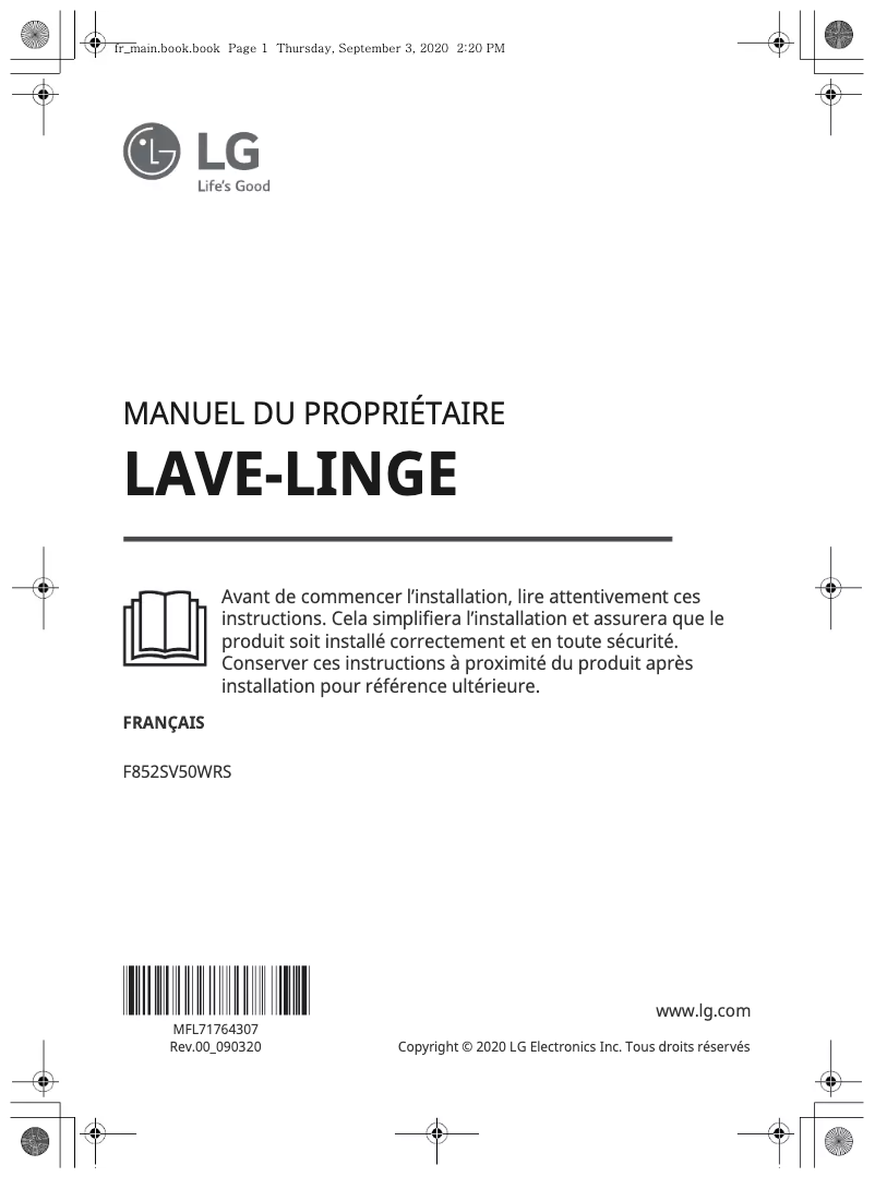 Página 1 del manual Manual de usuario LG F852SV50WRS