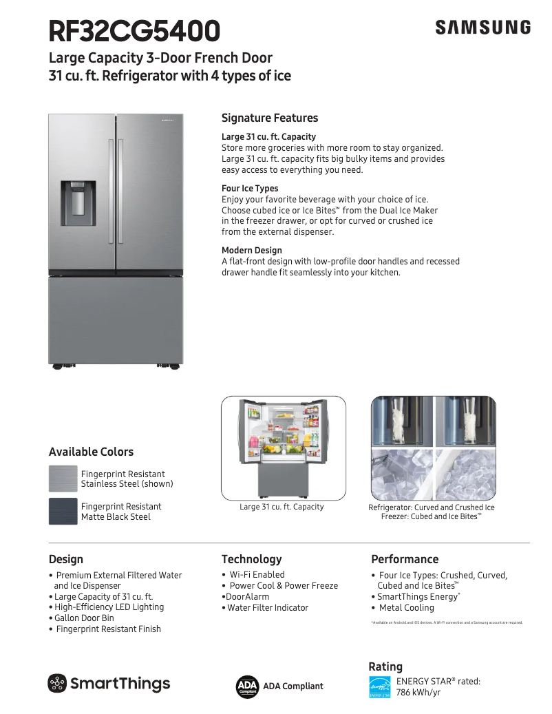 Imagen de la primera página del manual del dispositivo RF32CG5400SR