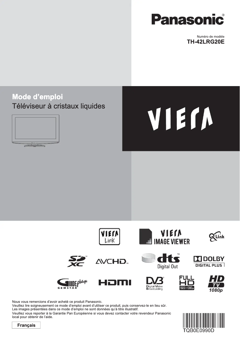 Página nº 1 - Manual de usuario Panasonic TH-42LRG20E