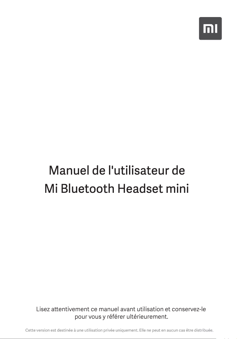 Imagen de la primera página del manual del dispositivo Mi Bluetooth Headset Mini