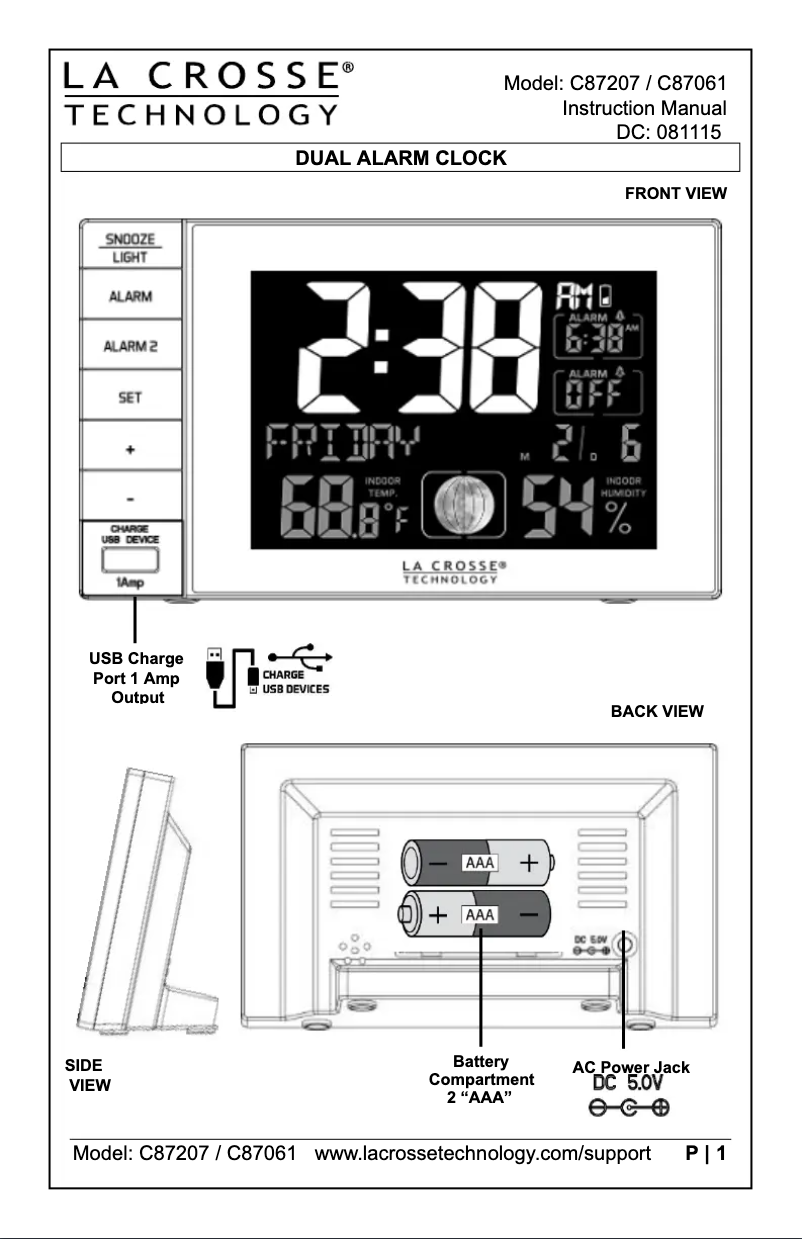 Imagen de la primera página del manual del dispositivo C87061